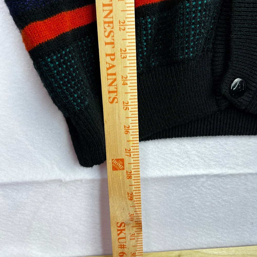 Vintage Pronto Uomo Italy Wool Blend Abstract Stripe Cardigan Sweater Mens M 50 - Picture 5 of 9